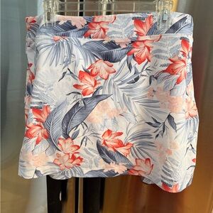 Floral Print skort with Red and Blue Accents